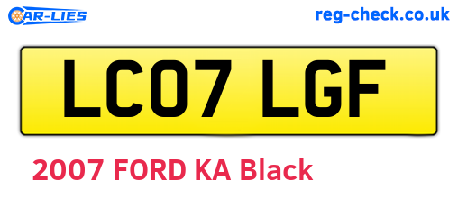 LC07LGF are the vehicle registration plates.