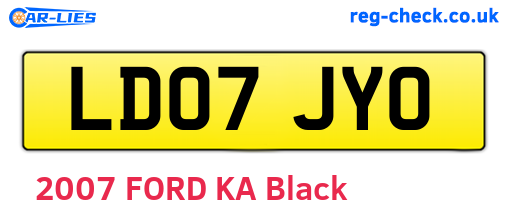 LD07JYO are the vehicle registration plates.