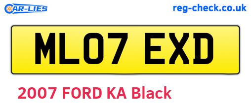 ML07EXD are the vehicle registration plates.