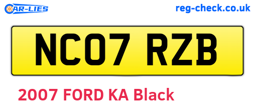 NC07RZB are the vehicle registration plates.
