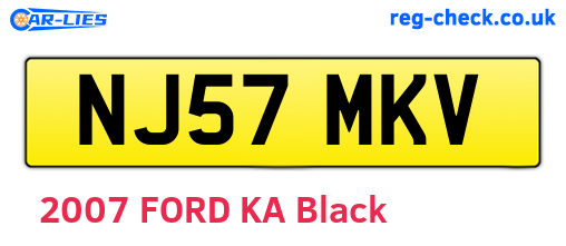NJ57MKV are the vehicle registration plates.