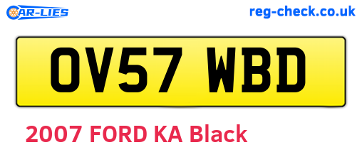 OV57WBD are the vehicle registration plates.