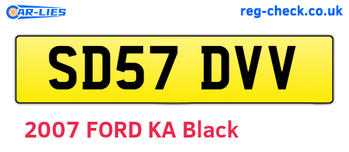 SD57DVV are the vehicle registration plates.