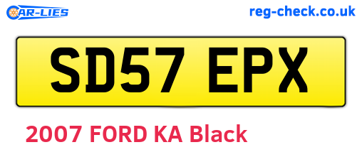 SD57EPX are the vehicle registration plates.