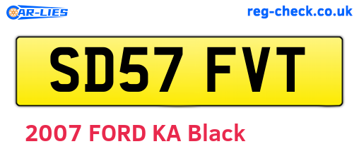 SD57FVT are the vehicle registration plates.