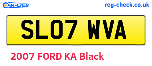 SL07WVA are the vehicle registration plates.