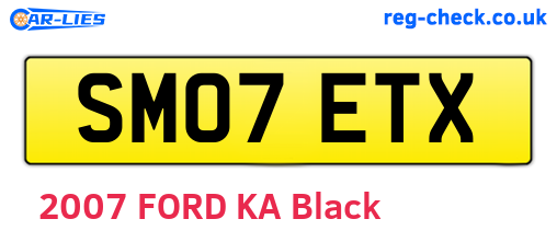SM07ETX are the vehicle registration plates.