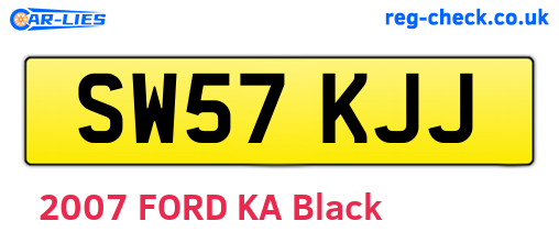 SW57KJJ are the vehicle registration plates.