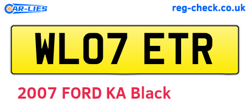 WL07ETR are the vehicle registration plates.
