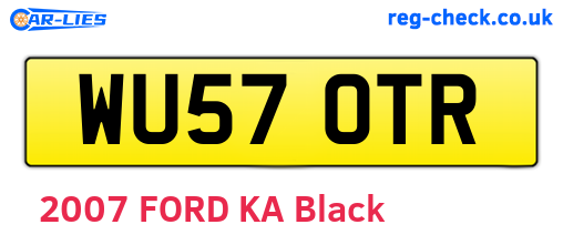 WU57OTR are the vehicle registration plates.