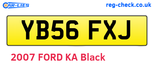 YB56FXJ are the vehicle registration plates.