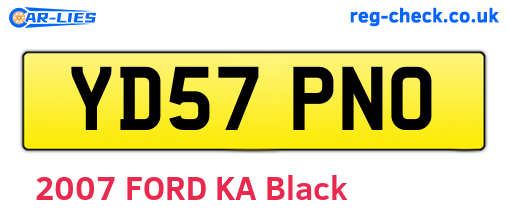 YD57PNO are the vehicle registration plates.