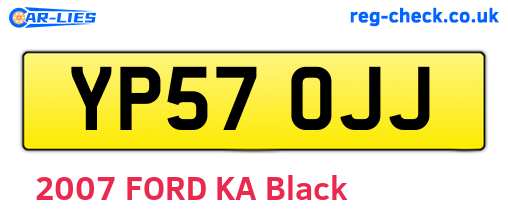 YP57OJJ are the vehicle registration plates.