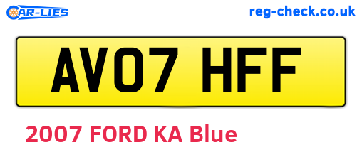 AV07HFF are the vehicle registration plates.