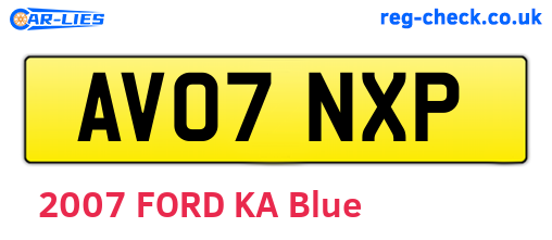 AV07NXP are the vehicle registration plates.