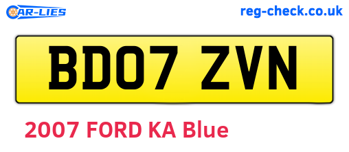 BD07ZVN are the vehicle registration plates.