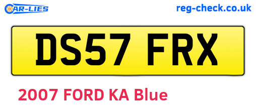 DS57FRX are the vehicle registration plates.