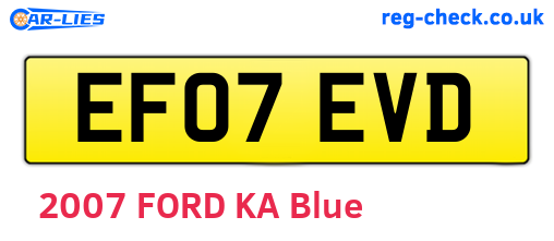 EF07EVD are the vehicle registration plates.