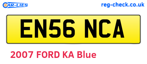 EN56NCA are the vehicle registration plates.