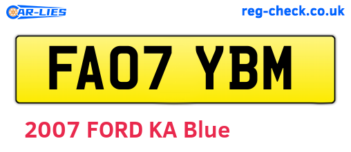 FA07YBM are the vehicle registration plates.
