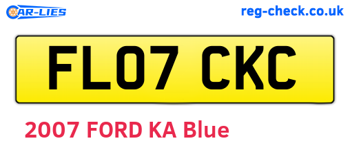 FL07CKC are the vehicle registration plates.