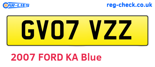 GV07VZZ are the vehicle registration plates.