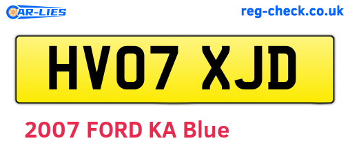 HV07XJD are the vehicle registration plates.