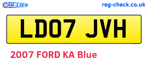 LD07JVH are the vehicle registration plates.