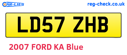 LD57ZHB are the vehicle registration plates.