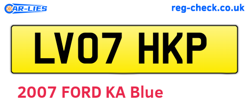 LV07HKP are the vehicle registration plates.