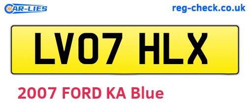 LV07HLX are the vehicle registration plates.