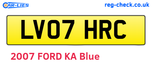 LV07HRC are the vehicle registration plates.