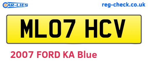 ML07HCV are the vehicle registration plates.