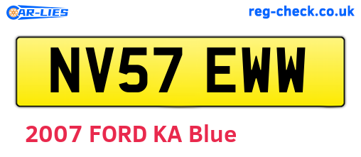 NV57EWW are the vehicle registration plates.