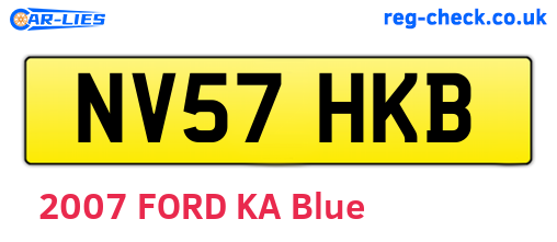 NV57HKB are the vehicle registration plates.