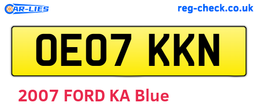 OE07KKN are the vehicle registration plates.