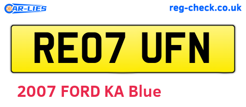 RE07UFN are the vehicle registration plates.