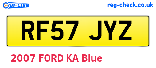 RF57JYZ are the vehicle registration plates.