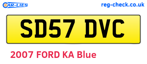 SD57DVC are the vehicle registration plates.