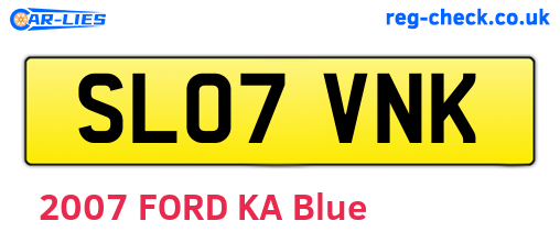SL07VNK are the vehicle registration plates.