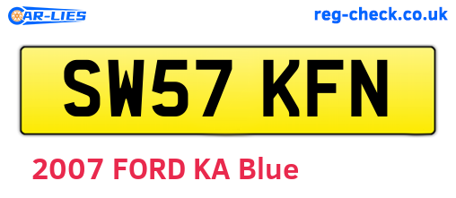 SW57KFN are the vehicle registration plates.