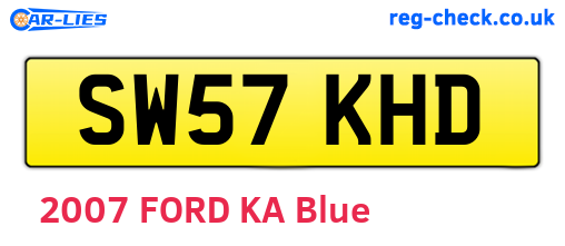 SW57KHD are the vehicle registration plates.