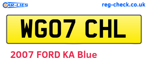 WG07CHL are the vehicle registration plates.