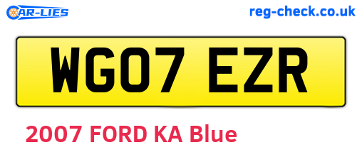 WG07EZR are the vehicle registration plates.
