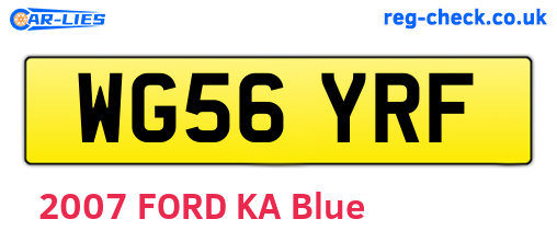 WG56YRF are the vehicle registration plates.