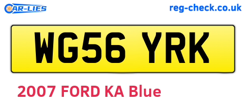 WG56YRK are the vehicle registration plates.