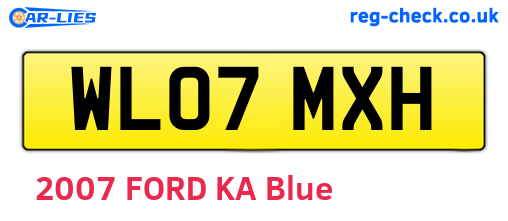 WL07MXH are the vehicle registration plates.