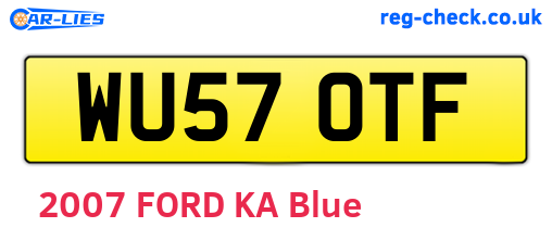 WU57OTF are the vehicle registration plates.