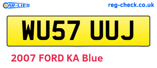 WU57UUJ are the vehicle registration plates.