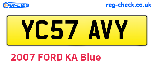 YC57AVY are the vehicle registration plates.